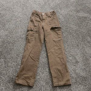 light brown cargos; stretchy waist band; size small